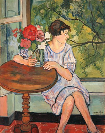 Jong meisje voor een raam, 1930 door Marie Clementine (Suzanne) Valadon